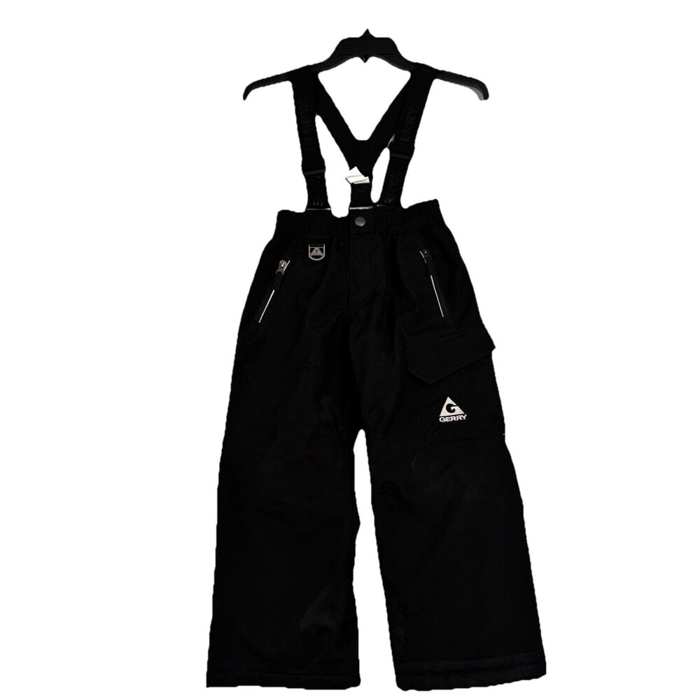 Gerry Kids Black Snow Bib Pants XS 5/6 Ski Snowboard Winter Suspenders